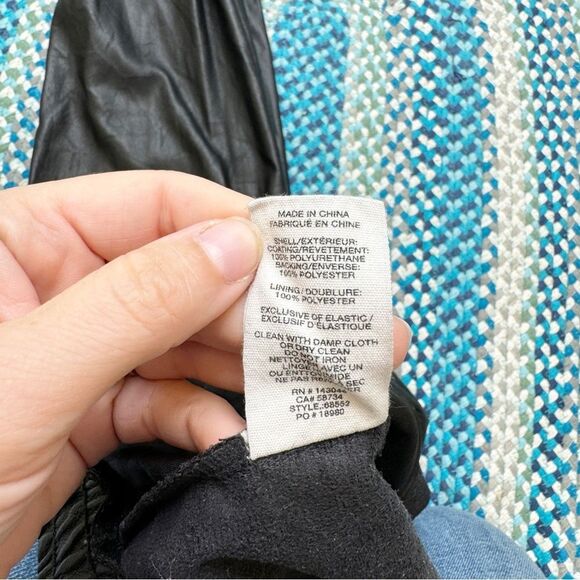 Avec Les Filles Womens Faux Leather Cuffed Joggers Size Medium Black Sporty Edgy - Picture 8 of 11